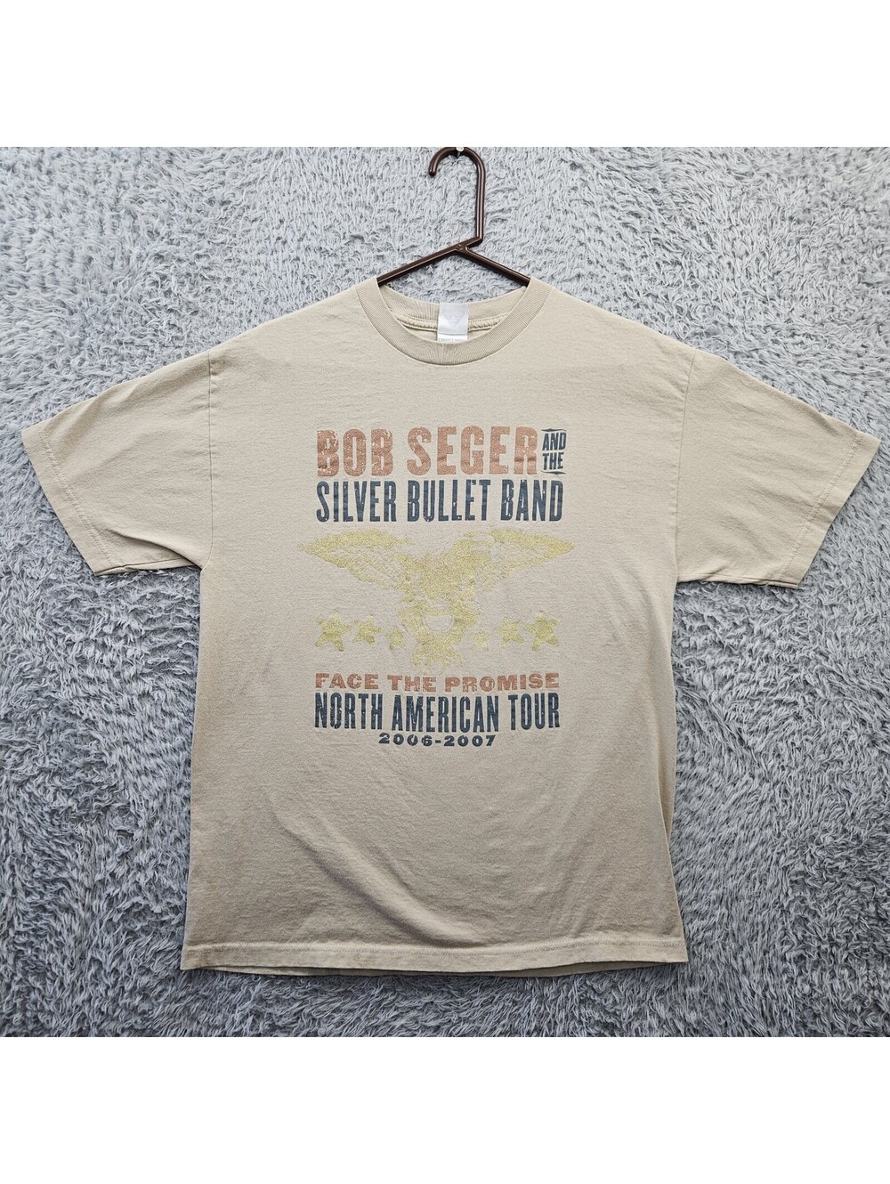Vintage Bob Seger & Silver Bullet Band T Shirt Large 2006 Tour Face the Promise